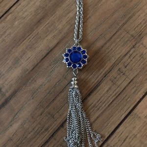 Interchangeable charm tassel necklace